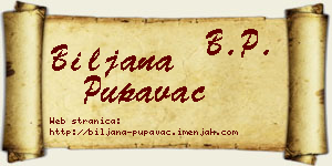 Biljana Pupavac vizit kartica